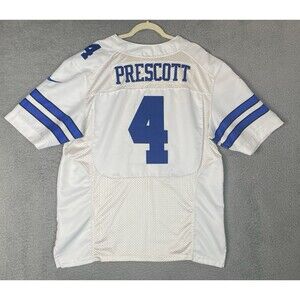 Nike Stitched Jersey Dak Prescott #4 Dallas Cowboys Mens 48 XL White Blue NFL